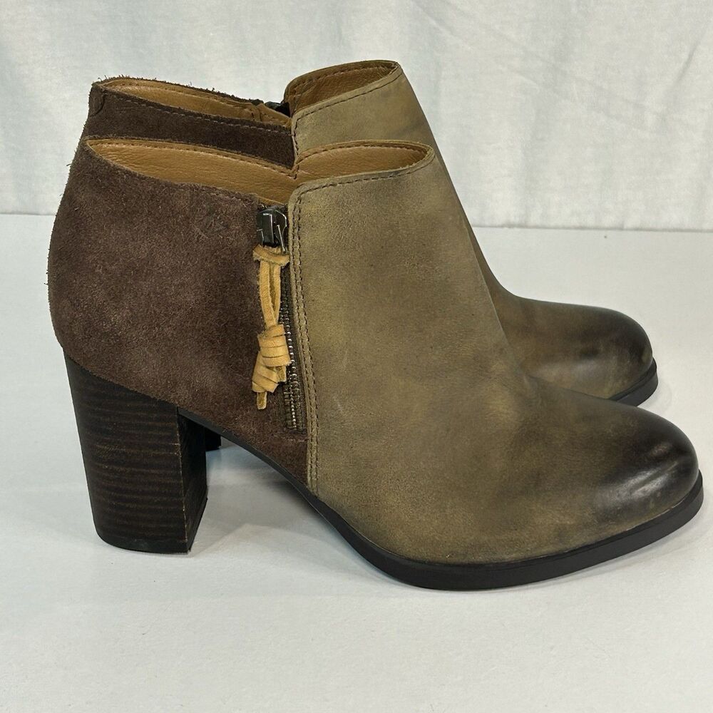 Sperry Top Sider brown leather suede bootie size 8 M Ankle Boot Side Zip